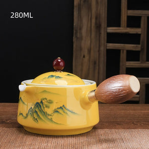 Ceramic Glass Teapot Chinese Gongfu Tea Pot 360 Rotation Tea Maker  Automatic Single Pot   Teapot For Tea acacuss