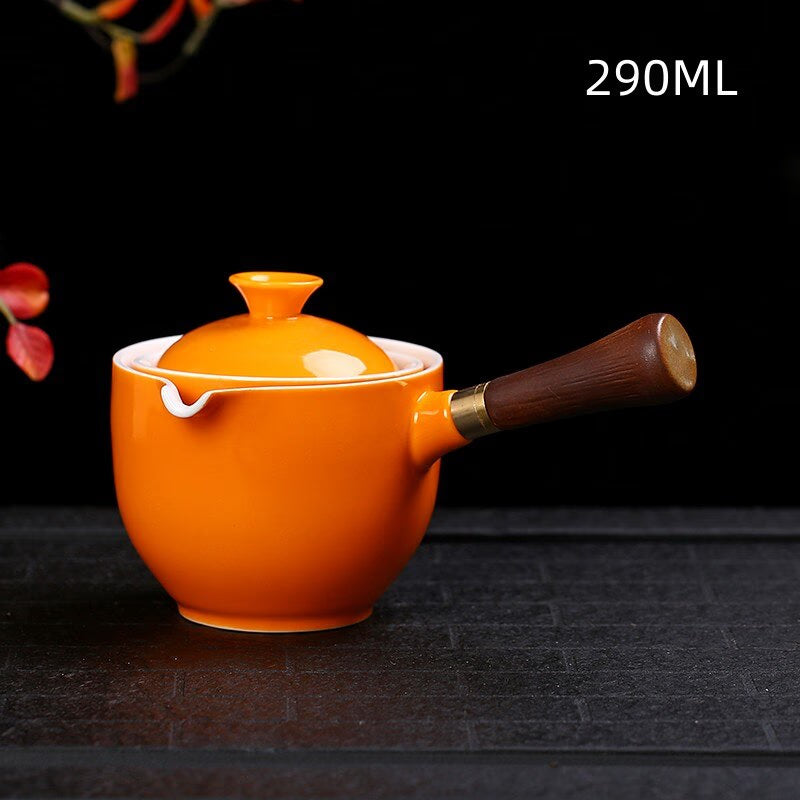 Ceramic Glass Teapot Chinese Gongfu Tea Pot 360 Rotation Tea Maker  Automatic Single Pot   Teapot For Tea acacuss