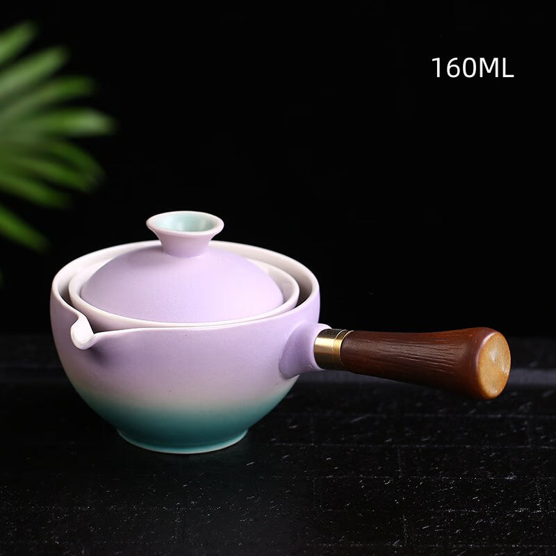 Ceramic Glass Teapot Chinese Gongfu Tea Pot 360 Rotation Tea Maker  Automatic Single Pot   Teapot For Tea acacuss