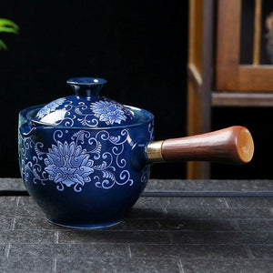 Ceramic Glass Teapot Chinese Gongfu Tea Pot 360 Rotation Tea Maker  Automatic Single Pot   Teapot For Tea acacuss