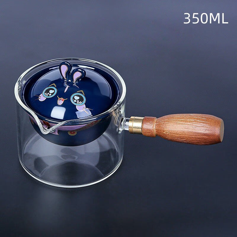 Ceramic Glass Teapot Chinese Gongfu Tea Pot 360 Rotation Tea Maker  Automatic Single Pot   Teapot For Tea acacuss
