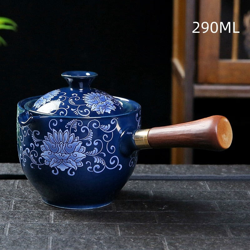 Ceramic Glass Teapot Chinese Gongfu Tea Pot 360 Rotation Tea Maker  Automatic Single Pot   Teapot For Tea acacuss