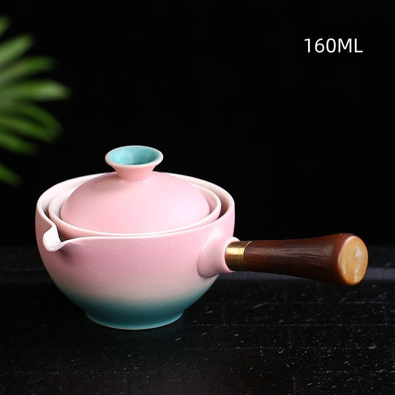 Ceramic Glass Teapot Chinese Gongfu Tea Pot 360 Rotation Tea Maker  Automatic Single Pot   Teapot For Tea acacuss