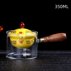Ceramic Glass Teapot Chinese Gongfu Tea Pot 360 Rotation Tea Maker  Automatic Single Pot   Teapot For Tea acacuss