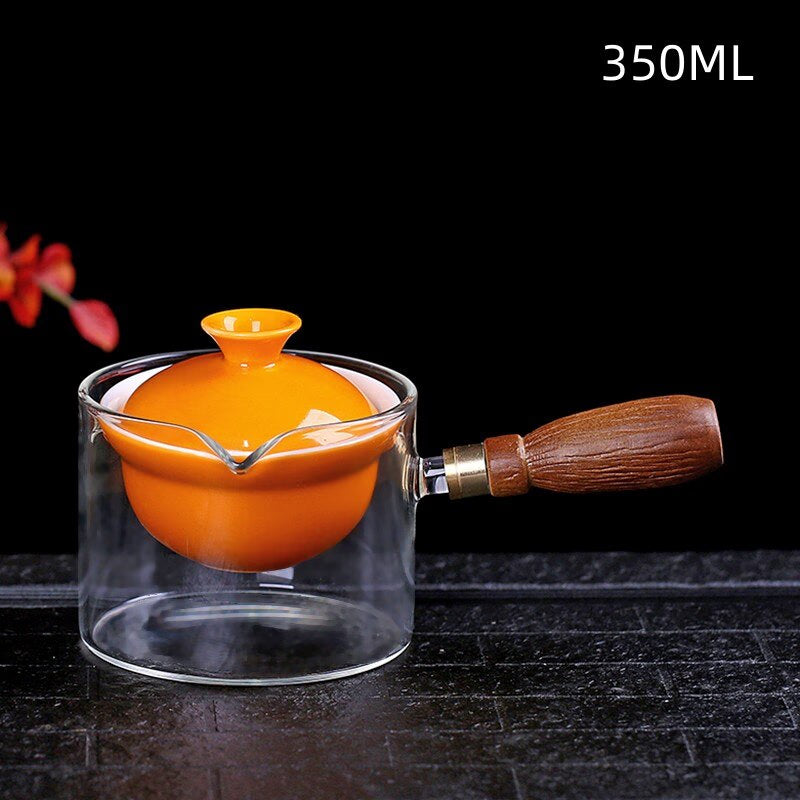 Ceramic Glass Teapot Chinese Gongfu Tea Pot 360 Rotation Tea Maker  Automatic Single Pot   Teapot For Tea acacuss