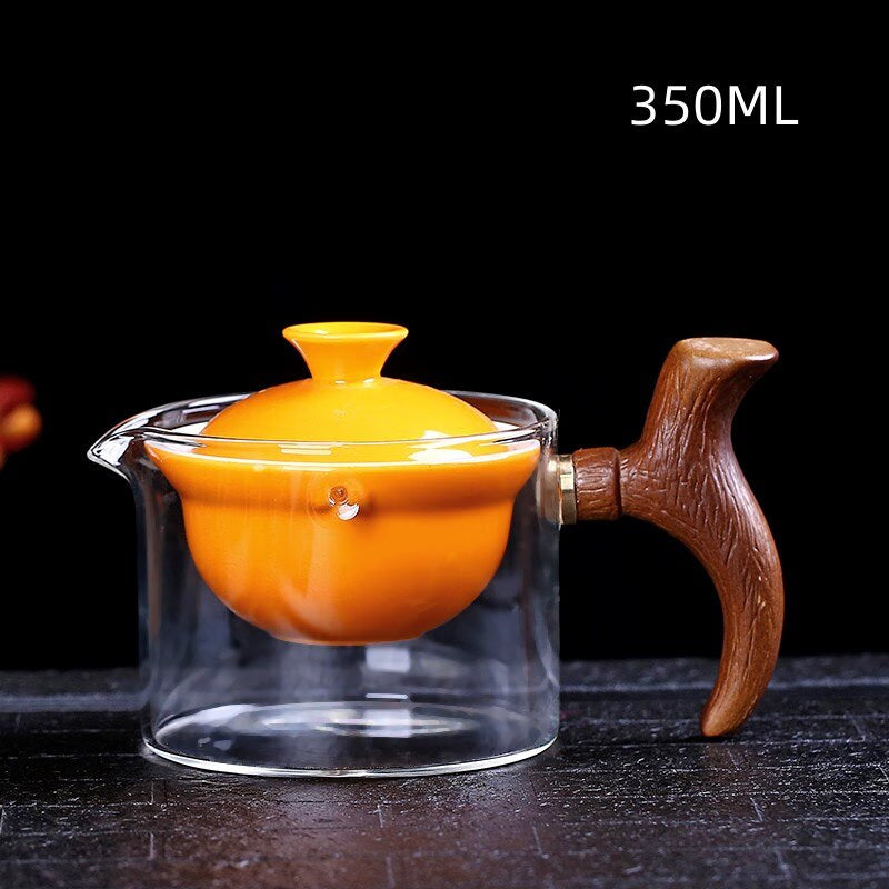 Ceramic Glass Teapot Chinese Gongfu Tea Pot 360 Rotation Tea Maker  Automatic Single Pot   Teapot For Tea acacuss