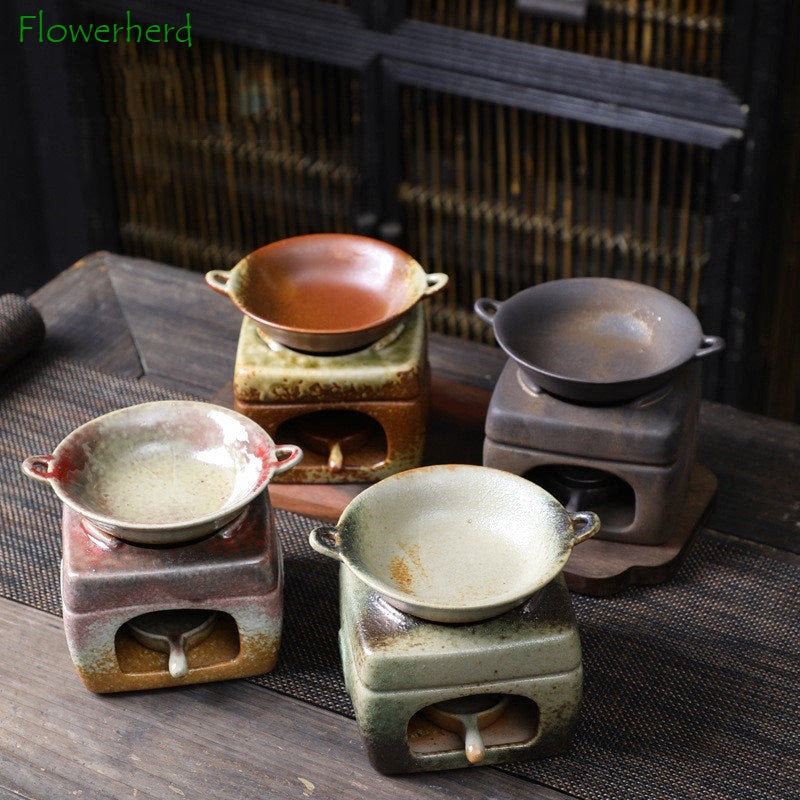 Ceramic Incense Burner Mini Stove Incense Furnace Candle Stove Home Furnace Sandalwood Essential Oil Supply Tea Roasting Oven acacuss