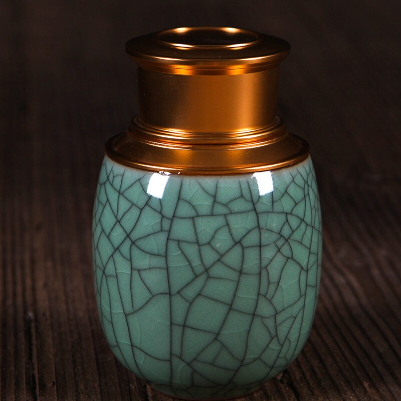 Ceramic Jar with Metal Lid Sealed Jars Tea Caddy Tea Box Storage Tank Candy Jar Food Storage Jars Tea Container Tea Organizer acacuss