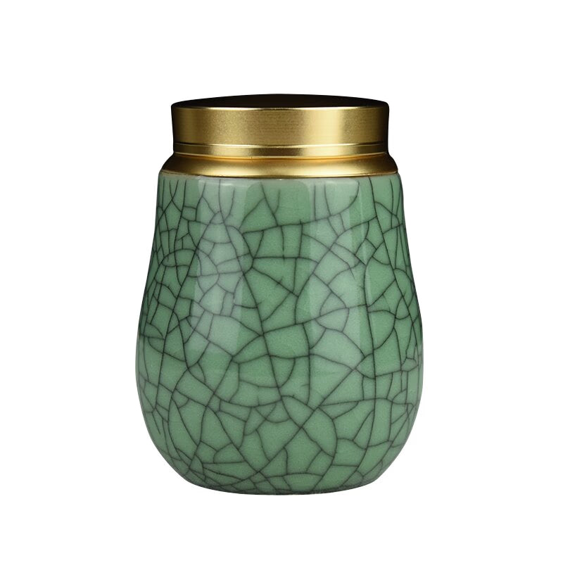 Ceramic Jar with Metal Lid Sealed Jars Tea Caddy Tea Box Storage Tank Candy Jar Food Storage Jars Tea Container Tea Organizer acacuss