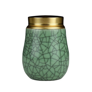 Ceramic Jar with Metal Lid Sealed Jars Tea Caddy Tea Box Storage Tank Candy Jar Food Storage Jars Tea Container Tea Organizer acacuss