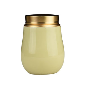 Ceramic Jar with Metal Lid Sealed Jars Tea Caddy Tea Box Storage Tank Candy Jar Food Storage Jars Tea Container Tea Organizer acacuss