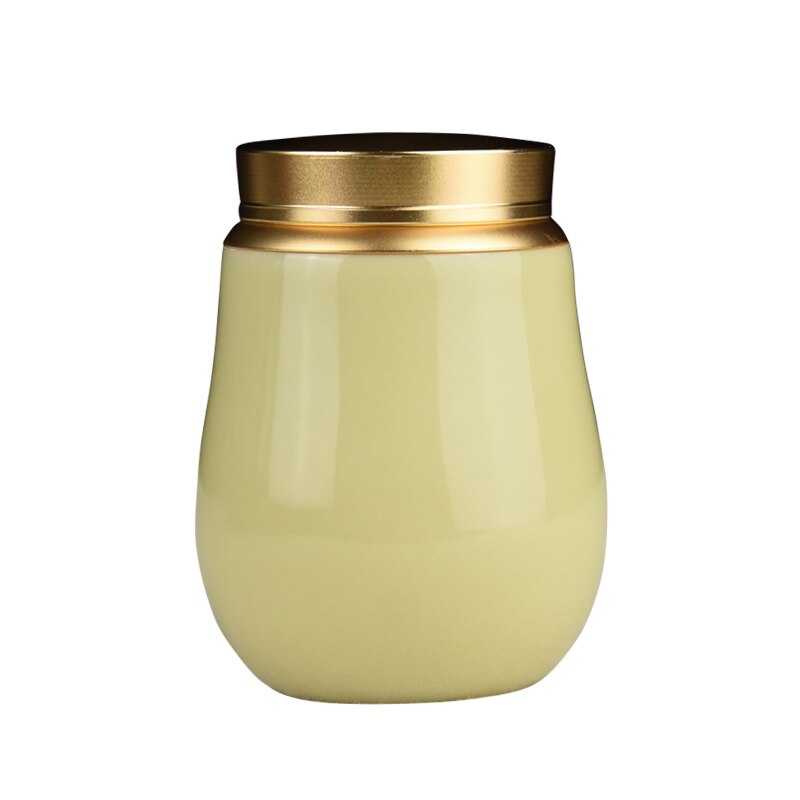 Ceramic Jar with Metal Lid Sealed Jars Tea Caddy Tea Box Storage Tank Candy Jar Food Storage Jars Tea Container Tea Organizer acacuss