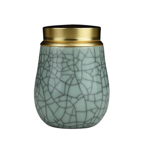 Ceramic Jar with Metal Lid Sealed Jars Tea Caddy Tea Box Storage Tank Candy Jar Food Storage Jars Tea Container Tea Organizer acacuss