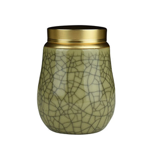 Ceramic Jar with Metal Lid Sealed Jars Tea Caddy Tea Box Storage Tank Candy Jar Food Storage Jars Tea Container Tea Organizer acacuss