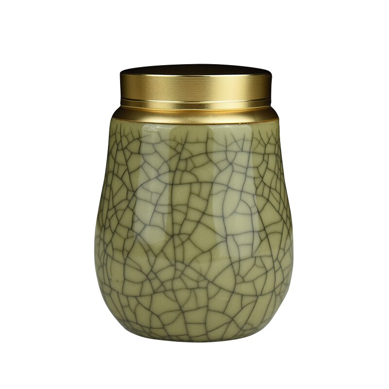 Ceramic Jar with Metal Lid Sealed Jars Tea Caddy Tea Box Storage Tank Candy Jar Food Storage Jars Tea Container Tea Organizer acacuss