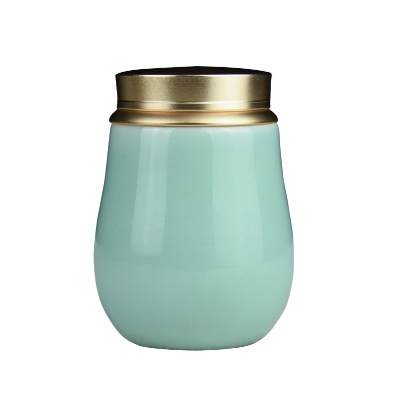 Ceramic Jar with Metal Lid Sealed Jars Tea Caddy Tea Box Storage Tank Candy Jar Food Storage Jars Tea Container Tea Organizer acacuss