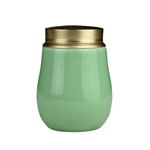 Ceramic Jar with Metal Lid Sealed Jars Tea Caddy Tea Box Storage Tank Candy Jar Food Storage Jars Tea Container Tea Organizer acacuss