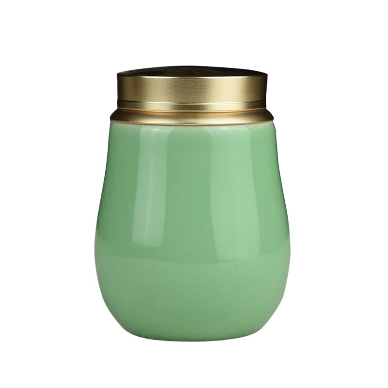 Ceramic Jar with Metal Lid Sealed Jars Tea Caddy Tea Box Storage Tank Candy Jar Food Storage Jars Tea Container Tea Organizer acacuss