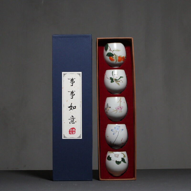 Ceramic Kung Fu Tea Cup Gift Box Tea Set Master Cup acacuss