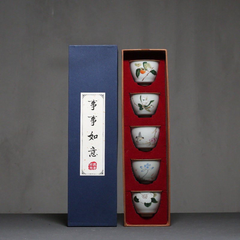 Ceramic Kung Fu Tea Cup Gift Box Tea Set Master Cup acacuss