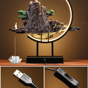 Ceramic Lotus Incense Burner Led Lamp Modern Rockery acacuss