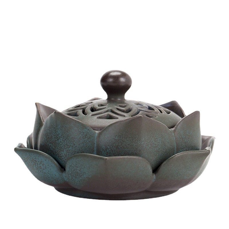 Ceramic Lotus Incense Burner Sandalwood Household Incense Decoration Burners Home Fragrance Products Decor Garden acacuss