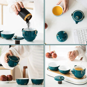 Ceramic Lucky Cat Kuai Ke Cup - Porcelain Tea Mug with Strainer Filter and Lid Portable Tea Coffee Mug Set for Office Travel Teaware acacuss