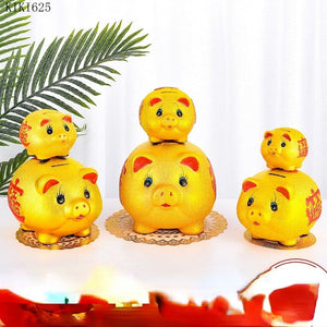 Ceramic Lucky Gold Pig Coin Piggy Bank Large Capacity Children's Storage Box Cute Pig Animal Jar Home Piggy Bank Kids Gift acacuss