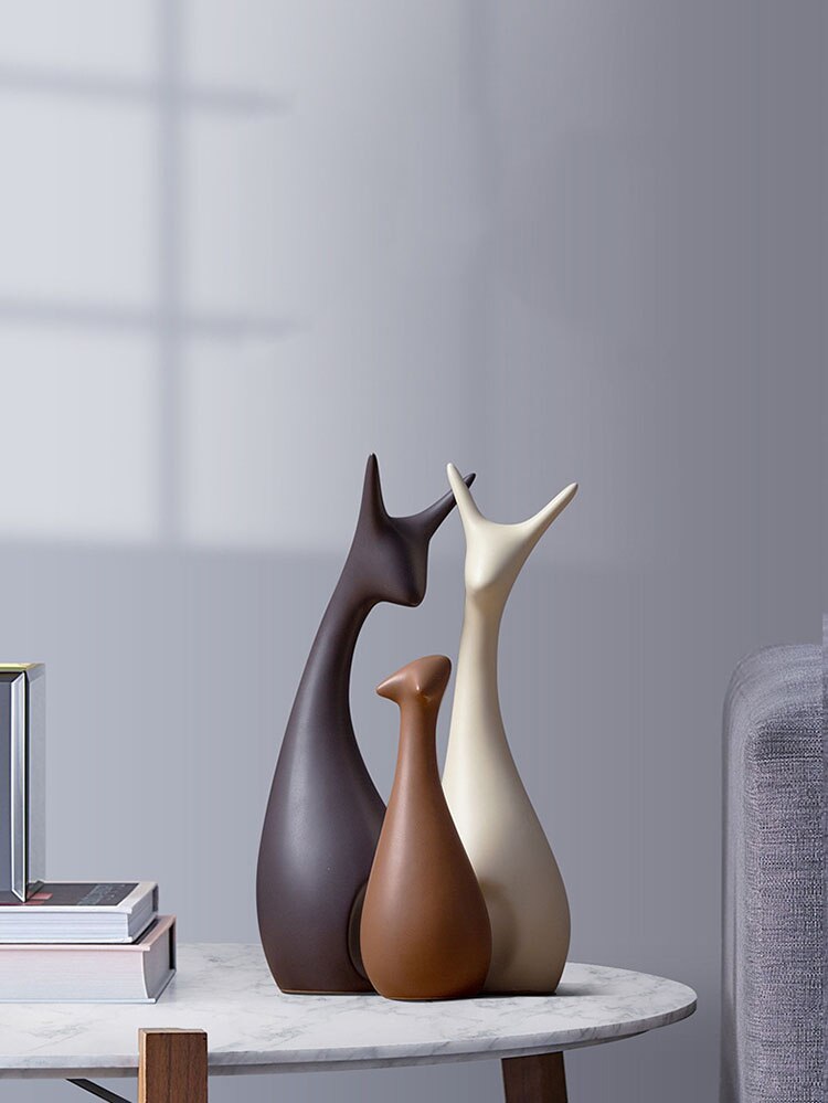 Ceramic Nordic deer ornaments Creative New Chinese Living Room Home TV Cabinet Wine Cabinet Decoration Crafts acacuss