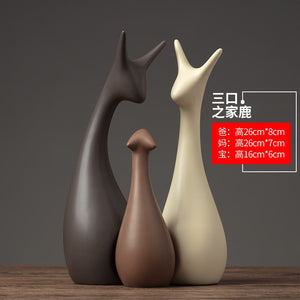 Ceramic Nordic deer ornaments Creative New Chinese Living Room Home TV Cabinet Wine Cabinet Decoration Crafts acacuss