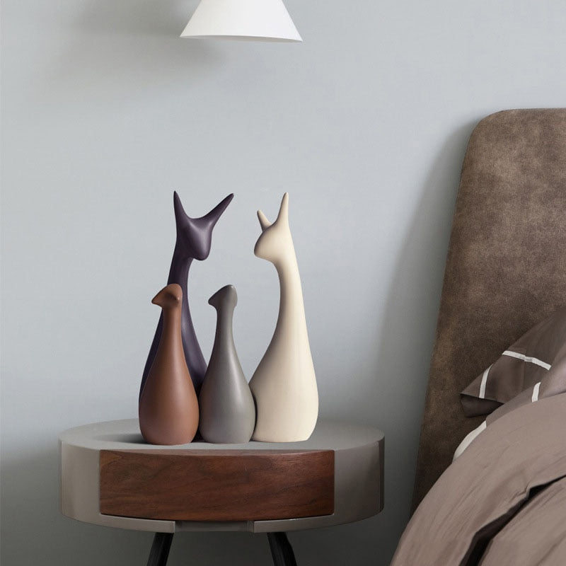 Ceramic Nordic deer ornaments Creative New Chinese Living Room Home TV Cabinet Wine Cabinet Decoration Crafts acacuss