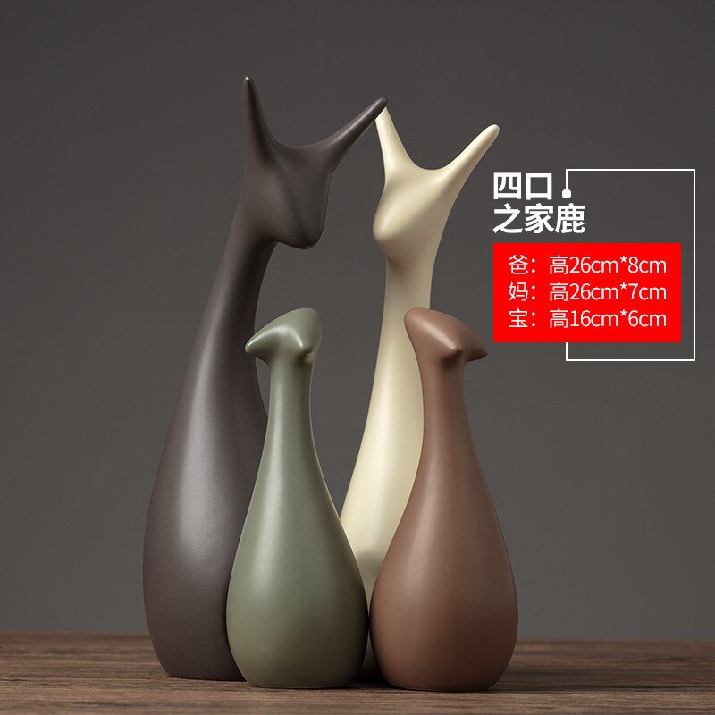 Ceramic Nordic deer ornaments Creative New Chinese Living Room Home TV Cabinet Wine Cabinet Decoration Crafts acacuss