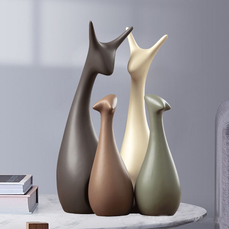 Ceramic Nordic deer ornaments Creative New Chinese Living Room Home TV Cabinet Wine Cabinet Decoration Crafts acacuss