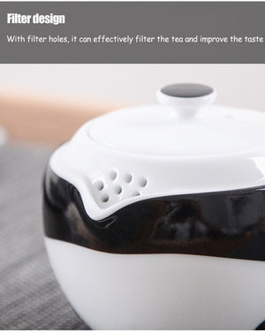 Ceramic Panda Teapots with 2 Cups A Tea Sets Portable Travel Office Chinese Tea Set  Mini Carrying Bag Filter Tea Cup Fine Gift acacuss