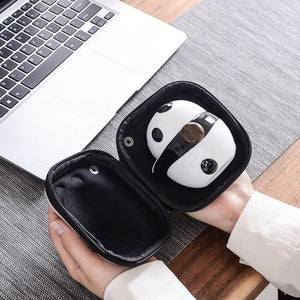 Ceramic Panda Teapots with 2 Cups A Tea Sets Portable Travel Office Chinese Tea Set  Mini Carrying Bag Filter Tea Cup Fine Gift acacuss