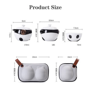 Ceramic Panda Teapots with 2 Cups A Tea Sets Portable Travel Office Chinese Tea Set  Mini Carrying Bag Filter Tea Cup Fine Gift acacuss