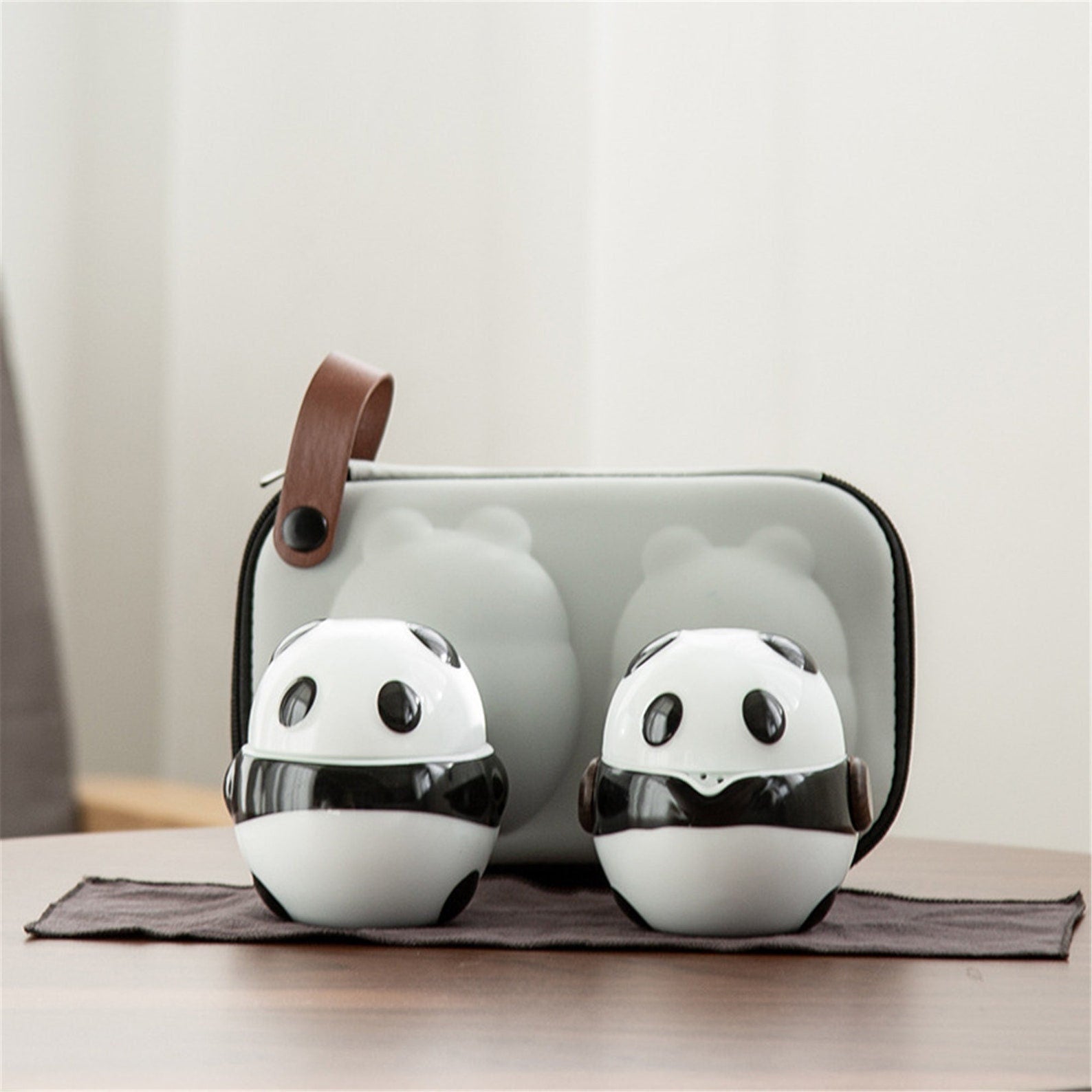 Ceramic Panda Teapots with 2 Cups A Tea Sets Portable Travel Office Chinese Tea Set  Mini Carrying Bag Filter Tea Cup Fine Gift acacuss