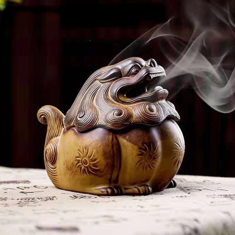 【純正新作】新しい禅中国の香炉バックベルガモット創造的装飾品、家庭の屋内アロマ香 置物
