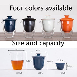 Ceramic Portable Kung Fu Tea Cup Kuai ke tea set - Travel outdoor teapot with tea cups - Travel Gaiwan tea set with Cups and Mug acacuss
