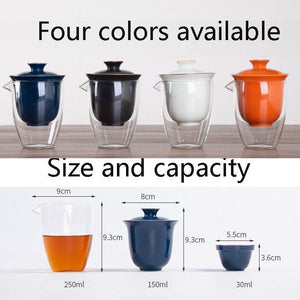 Ceramic Portable Kung Fu Tea Cup Kuai ke tea set - Travel outdoor teapot with tea cups - Travel Gaiwan tea set with Cups and Mug acacuss