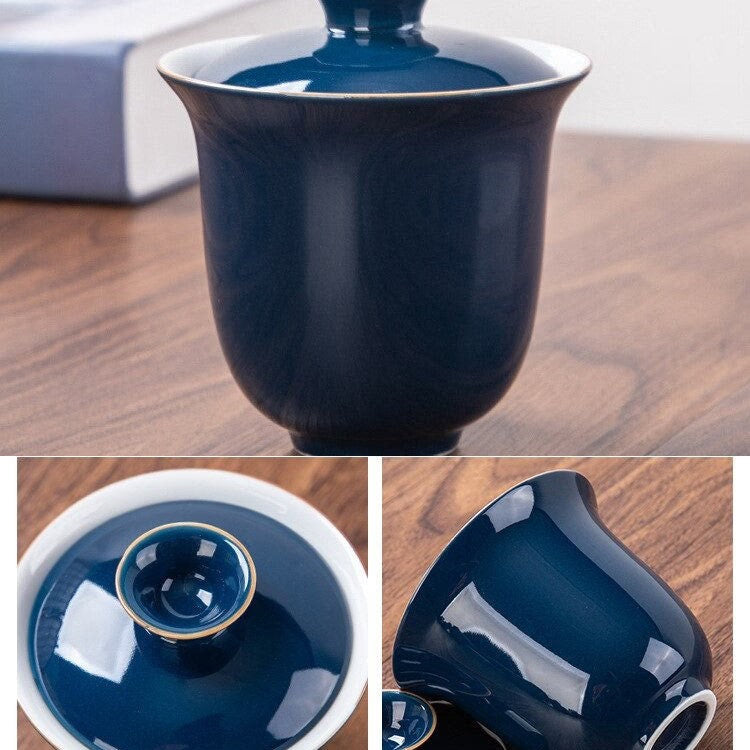 Ceramic Portable Kung Fu Tea Cup Kuai ke tea set - Travel outdoor teapot with tea cups - Travel Gaiwan tea set with Cups and Mug acacuss