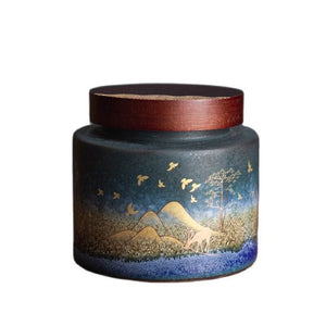 Ceramic Portable Moisture Proof Sealed Jar With Wooden Lid acacuss