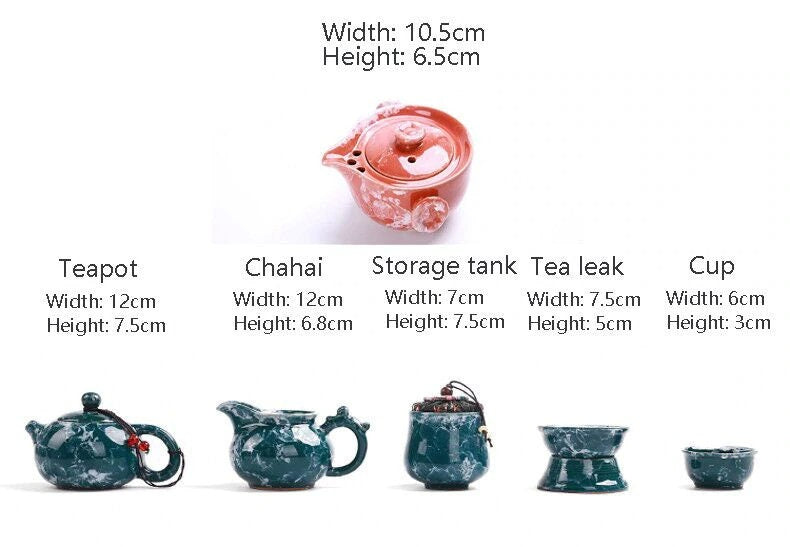 Ceramic Portable Travel Tea Set acacuss