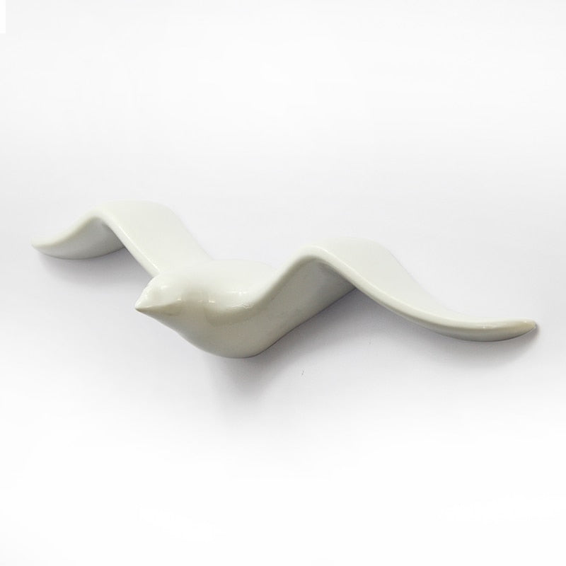 Ceramic Seagull Birds Wall Hanging Living Room Decoration Home Office Accessories TV Background Furnishings 3D Modern Statue acacuss