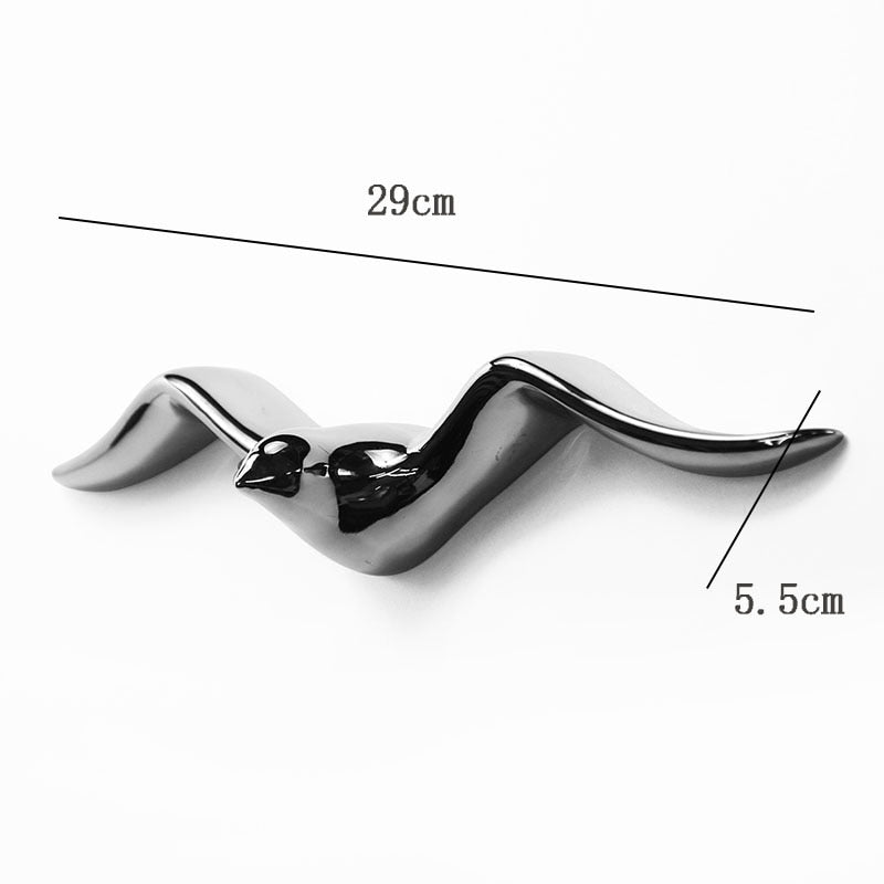 Ceramic Seagull Birds Wall Hanging Living Room Decoration Home Office Accessories TV Background Furnishings 3D Modern Statue acacuss