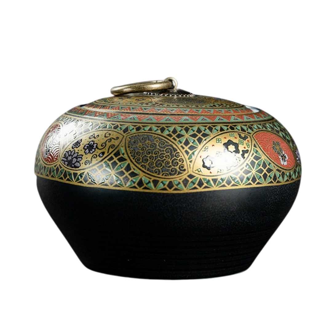Ceramic Sealed Home Storage Tea Retro Simple 1000ml Tea Caddy Pot acacuss