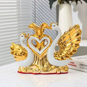 Ceramic Swan Vase Arrangement Dining Table Home Decoration Accessories Creative Lovers Vase Wedding decoration acacuss