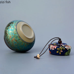 Ceramic Tea Box Moisture Proof Sealed Jar Tea Caddy Storage Tank Decorative Jar Storage Box Tea Container Tea Organizer Tea Can acacuss