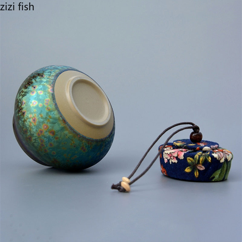 Ceramic Tea Box Moisture Proof Sealed Jar Tea Caddy Storage Tank Decorative Jar Storage Box Tea Container Tea Organizer Tea Can acacuss