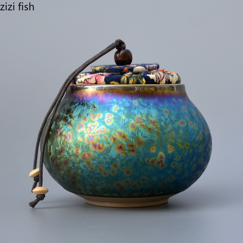 Ceramic Tea Box Moisture Proof Sealed Jar Tea Caddy Storage Tank Decorative Jar Storage Box Tea Container Tea Organizer Tea Can acacuss